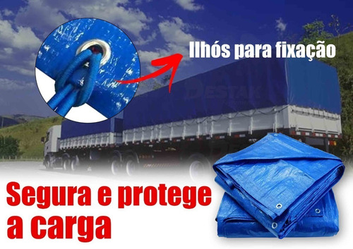 Imagem 3 de 9 de Lona Leve Carga 3x2m Azul Starfer 105g Multiuso P Proteção