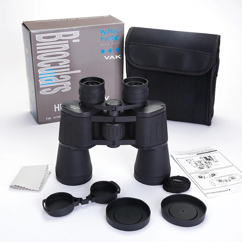 Imagen 5 de 5 de Binoculares Vak 20x50a Ahulados Agua Alcance 10 Km Protector
