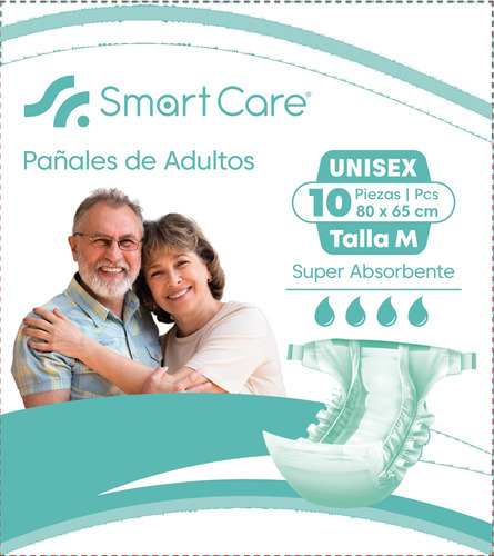 Pañales Adulto Smart Care Incontinencia Fuerte M. 10 Unidade Mediano