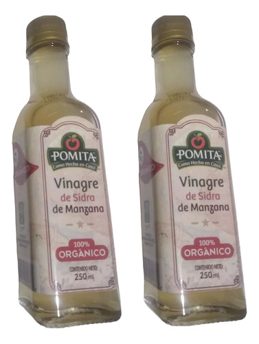 2 Vinagres De Sidra De Manzana 100% Organico 250ml C/u Envío