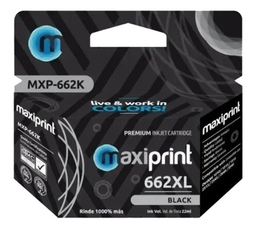 Cartucho Compatible Hp 662xl Negro Cz105al Alto Rendimiento