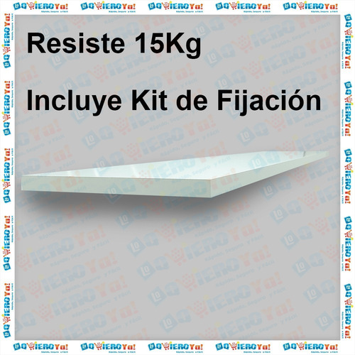 Imagen 6 de 7 de Estante Repisa Flotante Invisible Blanco 90x20cm Completo