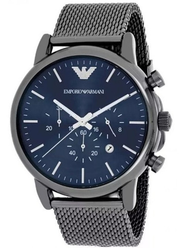 Relógio 0007g Empório Armani Ar2453 Azul Puls. Aço C/ Caixa