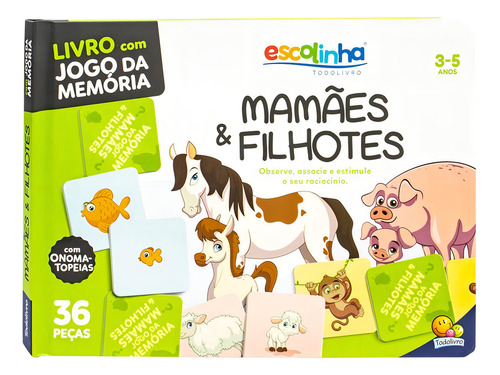 Livro Escolinha Memoria - Mamaes E Filhotes, De Todolivro. Editorial Todolivro Distribuidora Ltda, Capa Capa Dura, Edição 1 Em Português, 2023