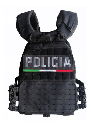 Parche Bordado Policía Con Velcro Para Espalda 26cm X 9cm 