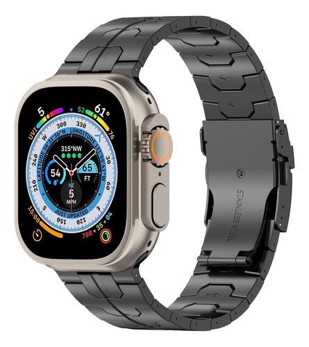 Correa De Reloj Para Iwatch Metallic Texture 42/44/45 Mm Gen