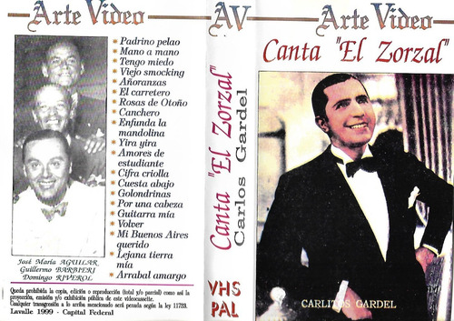 Canta El Zorzal Carlos Gardel Vhs Nuevo Tango