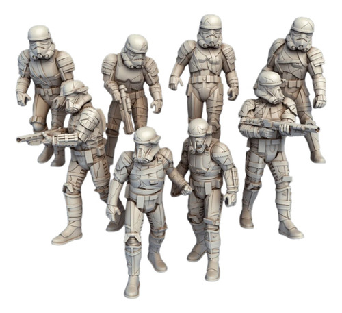 Set De 8 Mini Figuras Night Troopers Ahsok Star Wars Legion 