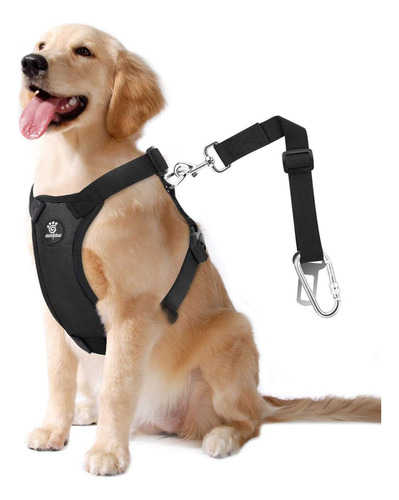Arnés De Seguridad Para Perro Ajustable Talla Grande Negro