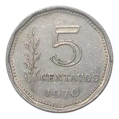 Argentina Moneda De 5 Centavos 1970 - Km#65 - Cj#349 Excel +