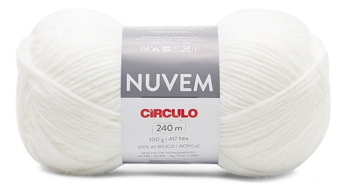 Fio Nuvem Circulo 100g 240metros Tex 417 Crochê E Tricô Cor 8001- Branco