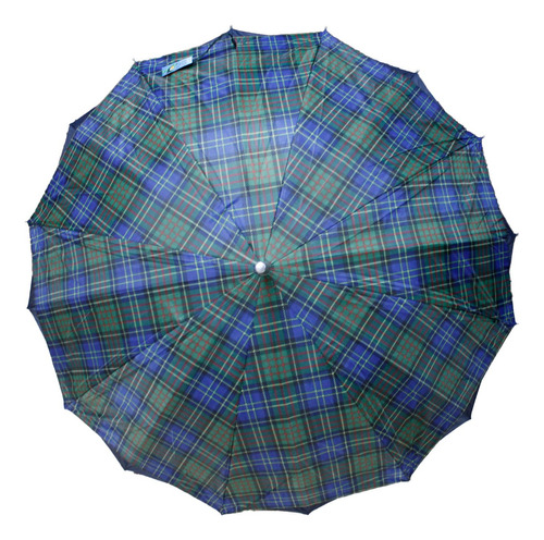 Paraguas Sombrilla Reforzado De Bastón Doble Tela Color Escoces Diseño De La Tela Escoces
