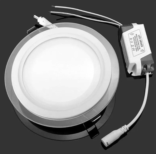 Pack X10 Foco Led Panel Cristal 6w Embutido Plafón Luz Frío