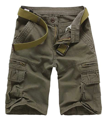 Pantalones Cortos Tipo Cargo De Algodón Para Hombre, Color V