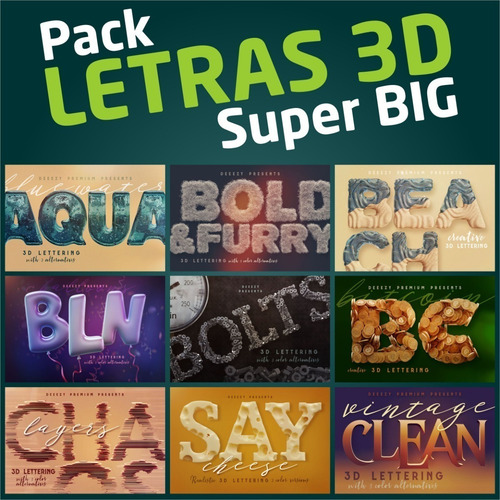 Super Pack Fontes 3d Png Social Media Alfabeto + Bônus