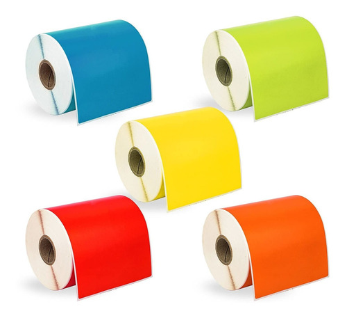 5 Rollos; Uno Cada Rojo Naranja Verde Amarillo Azul 4 6