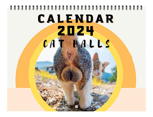 Calendario 2024 Con Forma De Ojos Para Gatos, Decoración Cur