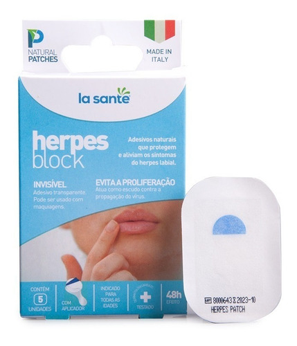 Herpes Block ® Adesivos Herpes Labial - Natural E Eficiente