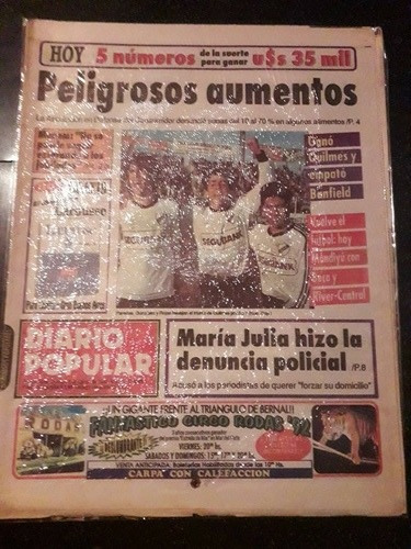 Diario Popular 9/8 1992 Quilmes Aumentos María Julia Alsogar