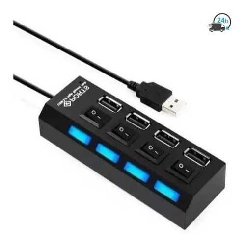 Hub Usb 4 Portas 2.0 Led Indicador Switch