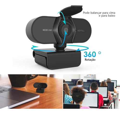 Webcam Full Hd 1080p Com Microfone Embutido - Widescreen Usb, Ideal Para Videoconferências E Chamadas Online | Webcam 1080p | Webcam 120 Graus | Kit Videoconferencia | Web Cam