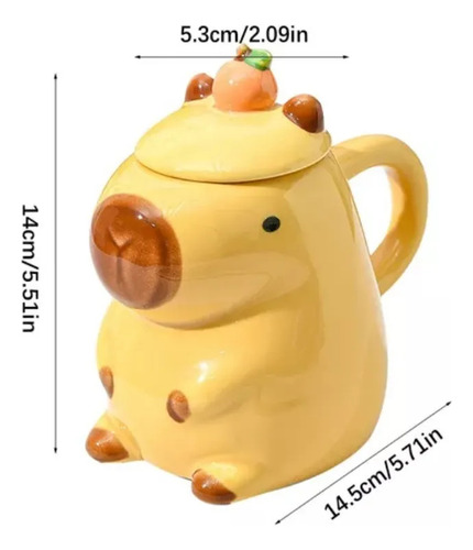 2 Peças De Caneca De Capivara Fofa, Copo De Cerâmica