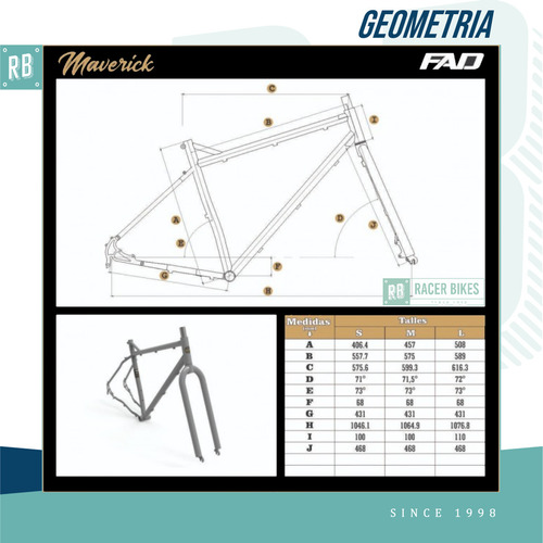 Cuadro Y Horquilla Bicicleta Mountain Bike Fad Maverick Rodado 29 Disco Acero Reforzado Talle M Color Negreo Satinado