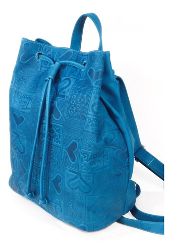 Mochila Morral Piel Azul Love