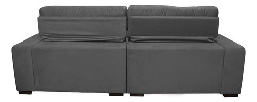 Sofá 3,02m Retrátil E Reclinável Cama Inbox Confort Cinza Desenho do tecido Liso
