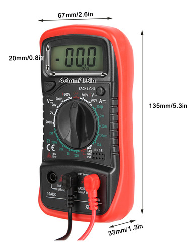 Multímetro Xl830l Voltímetro Digital Portátil Lcd Amperímetr