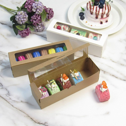 Caixas De Macaron De 20 Unidades Com Janela Transparente