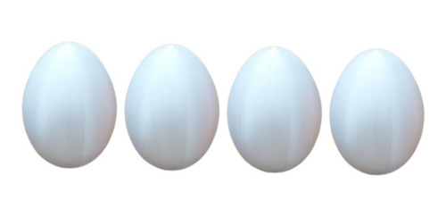 2 Huevos Artificiales Para Gallinas Ponedoras De Bioplástico Blanco