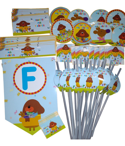 Combo Cotillón Personalizado Hey Duggee Para 10 Chicos