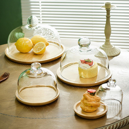 Soporte Para Tartas Con Cúpula De Cristal, Vajilla Para