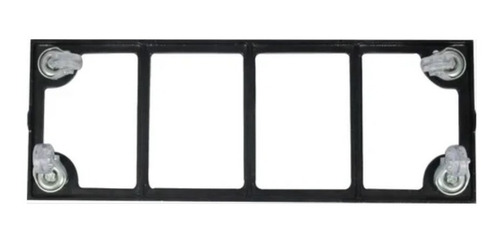 Imagem 3 de 3 de Suporte Para Vaso 60x20cm Retangular Aluminio Rodízio -preto