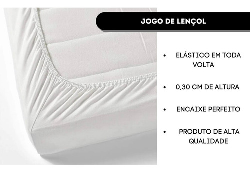 Kit 5 Lençol Casal Padrão 4peças Ponto Palito 400 Fios Macio