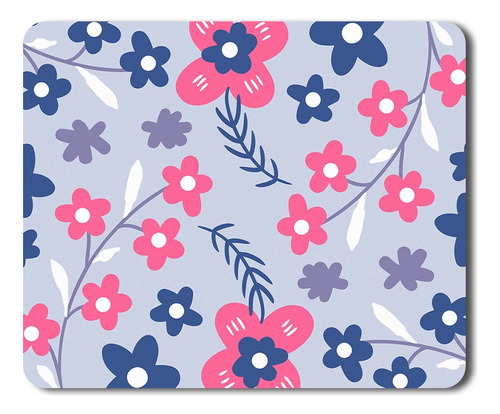 Pad Mouse - Mouse Pad Diseño Floral Fondo Azul