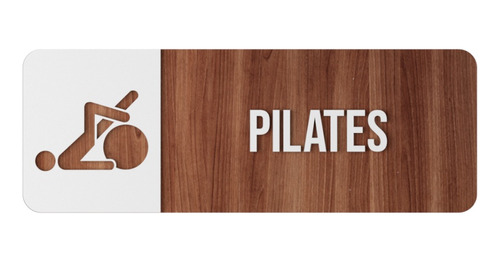 Placa Sinalização Alto Relevo Studio Pilates Indicativa Mdf