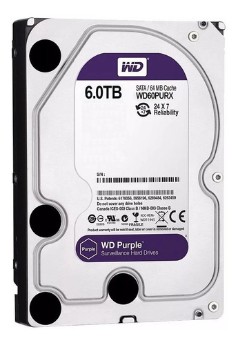 Imagen 2 de 3 de Disco duro interno Western Digital WD Purple WD60PURX 6TB púrpura