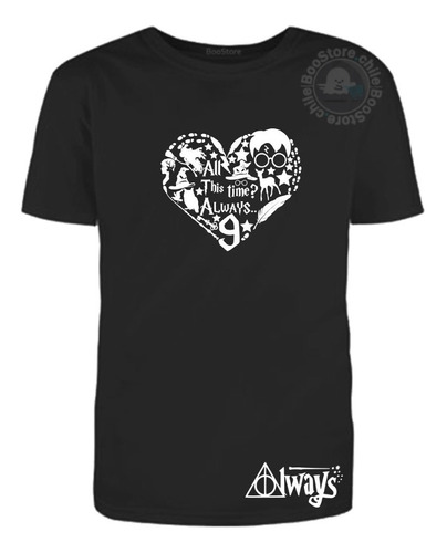 Poleras Estampadas Con Diseño Harry Potter Corazon