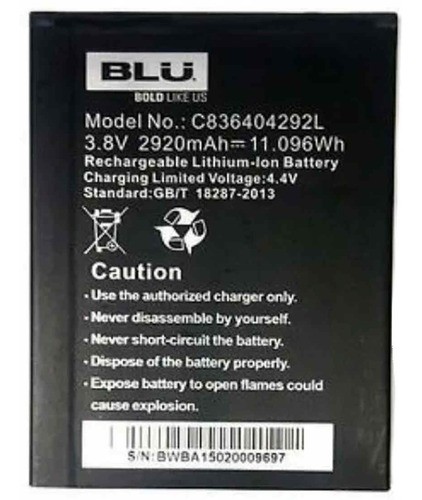 Bateria Blu C836404292l Life 8 Xl L290 L290l L290u