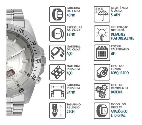 Relógio Technos Masculino Skydiver T205jk/1k