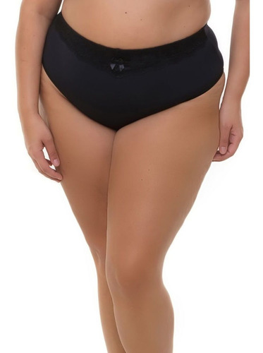 Kit 10 Tangas Com Detalhe Renda Microfibra Bruvi Plus Size