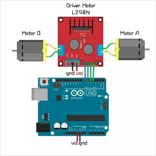Módulo L298n Driver Puente H Para Inversión De Giro Motor Dc