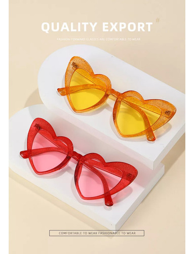 1 Gafas De Sol Con Forma De Corazón, Accesorios De Moda,