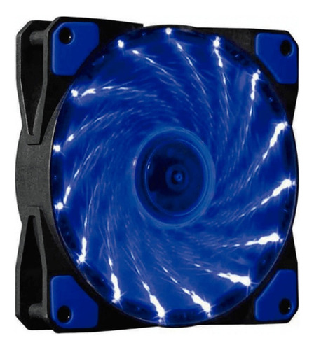 Fan Cooler Netmak 12 Cm Con 15 Luces Leds Azul Nm-12025b