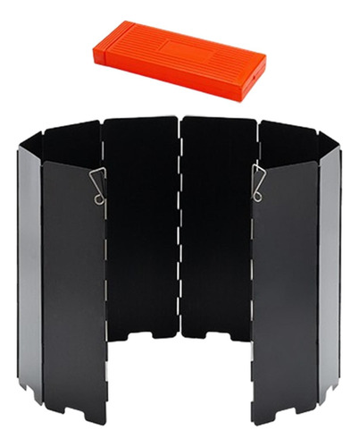 Parabrisas Para Estufa De Campamento, Parasol Plegable Negro