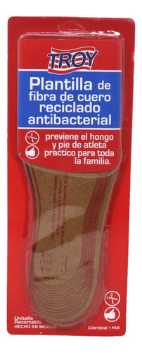 Plantilla Recortable Lavable Y Absorbente Antibacterial Piel