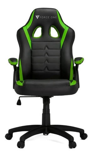 Cadeira Gamer Force One Essential Series Preta E Verde Material do estofamento Couro sintético
