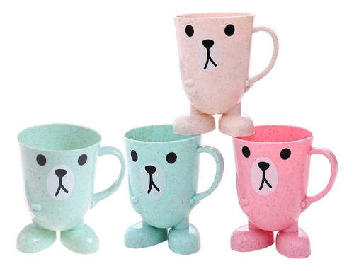 Portacepillos de Dientes CK-UTS01A con En El Vaso de Oso , Colores Azul, Morado, Beige y Rosa, Práctico y Elegante para Baño Remate por defecto de Impresión